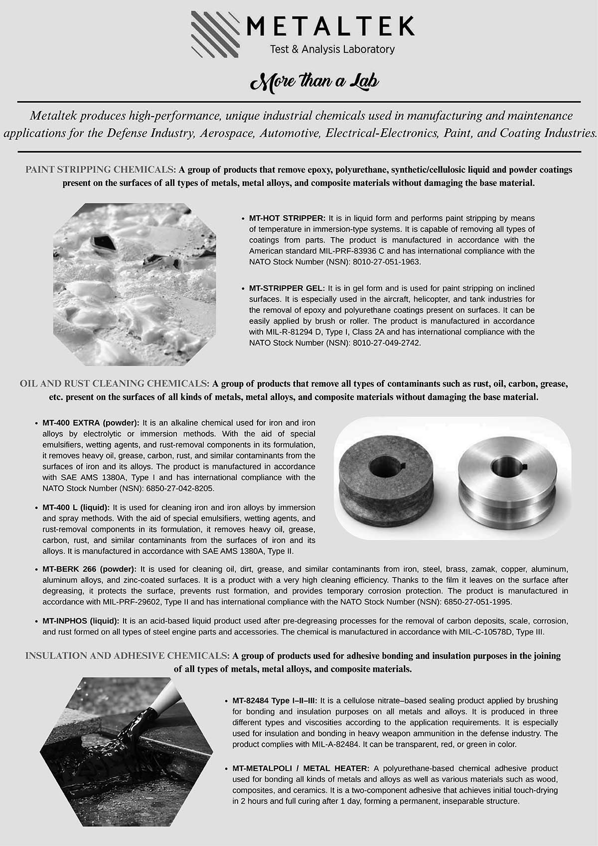 CHEMICAL PRODUCTION CATALOGUE