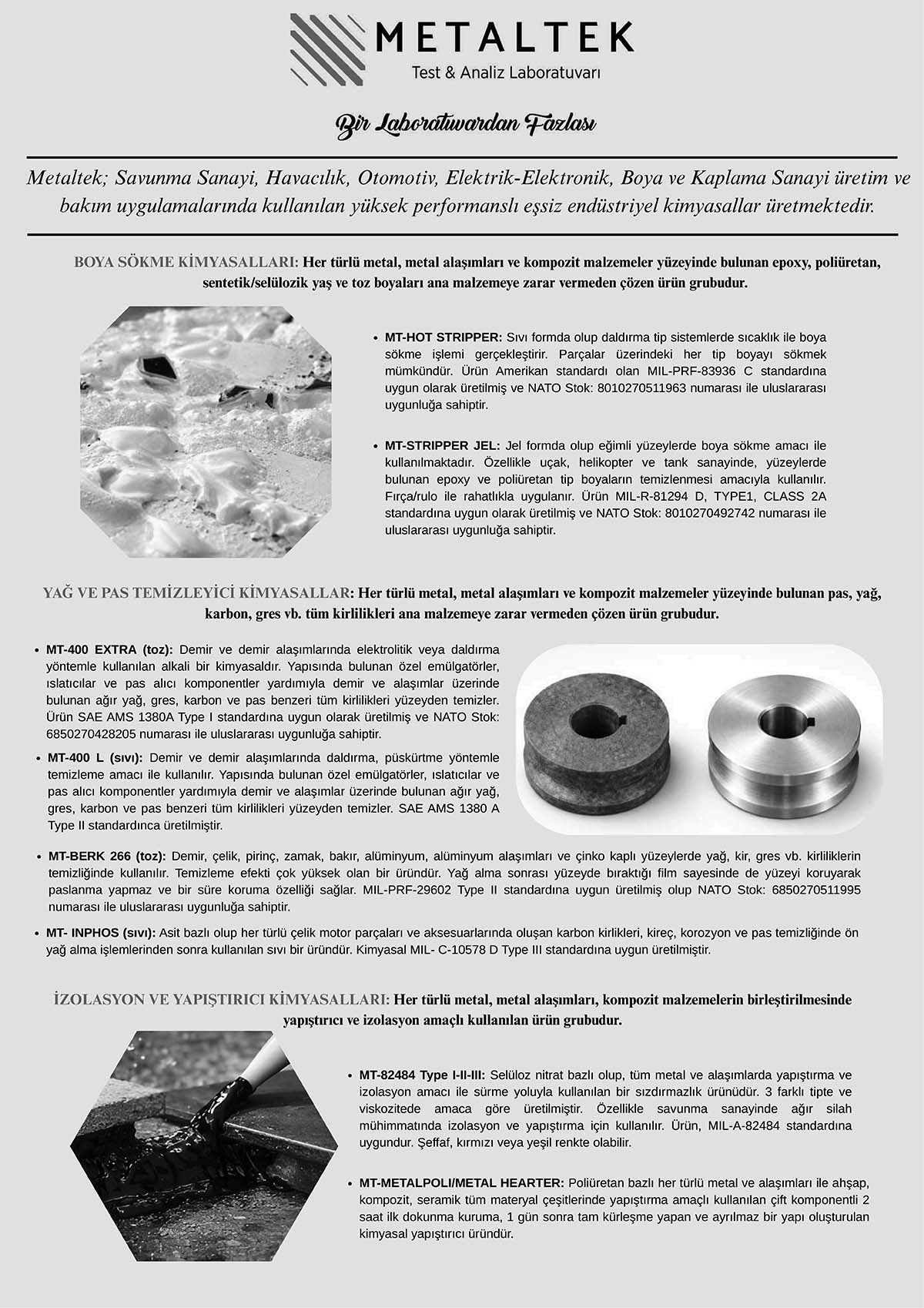 KİMYASAL ÜRETİM KATALOĞU
